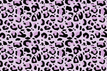 Violet Purple Leopard Seamless Skin Texture Background. Animal Pattern.