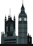 Fototapeta  - Vector Illustration of Big Ben in London