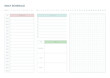 Note, scheduler, diary, calendar planner document template illustration. Daily schedule form.