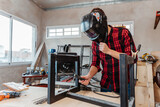 Fototapeta Paryż - carpenter welding in his carpentry