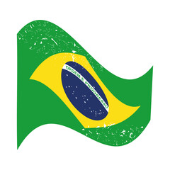 Canvas Print - Brazilian Flag waving