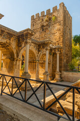 Wall Mural - ANTALYA, TURKEY: Adrian Gate. Antique ancient construction of marble and limestone.