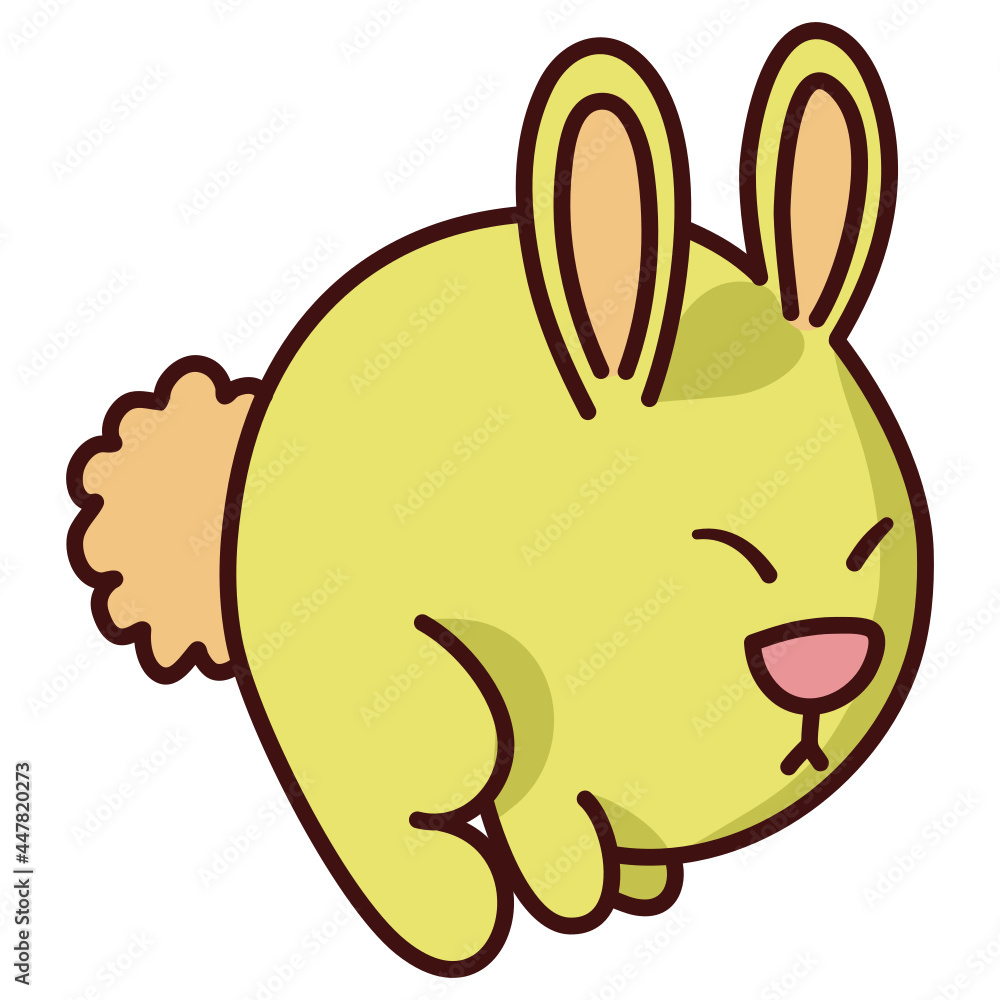 Cute animal comics vector on white background. Cute bunny, cute rabbit ...