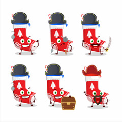 Poster - Cartoon character of christmas socks with various pirates emoticons