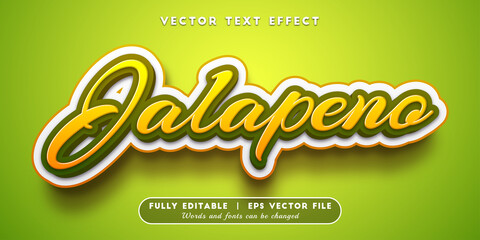 Wall Mural - Text effects 3d jalapeno, editable text style