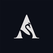 Creative Simple Logo Design Initial A Swan