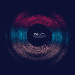 Wall Mural - Vector sound wave. Abstract colorful digital music equalizer. Audio wave graph of frequency and spectrum vector illustration on dark background.
