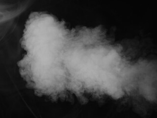 Poster - White smoke texture on black background
