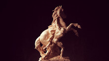Sculpture Of Horseman At Maria-Theresia-Platz Roman In Vienna Rearing Horse 3d Illustration Render