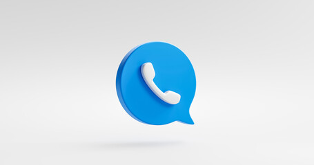 blue phone icon or contact website mobile symbol isolated on classic communication telephone white b