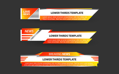 Wall Mural - set collection vector of broadcast news lower thirds template layout design banner for bar headline 