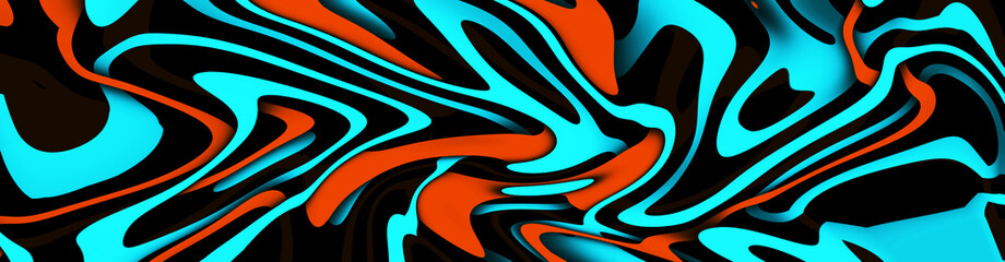 Wall Mural - Bright multicolor background. Blue red wavy pattern.	