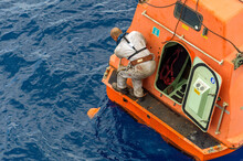Seamen Lost His Helmet On The Rescue Boat