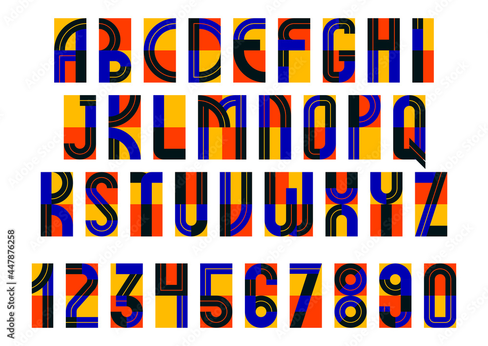 Geometric modern font vector design, geometrical typography alphabet ...