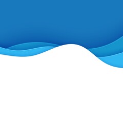 Wall Mural - Blue abstract background in paper cut style. Layers of paper wavy water for World Oceans Day 8 June. Vector Earth posters template, ecology brochures, presentations, invitations with place for text