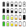 © Andrey - Battery icon set. Set of battery charge level indicators