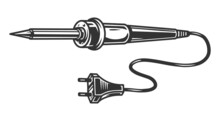Electric soldering iron with plug