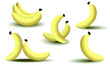 Bananen, einzeln und paarweise, schattiert