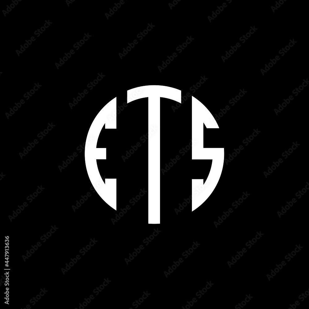 ETS letter logo design. ETS letter in circle shape. ETS Creative three ...