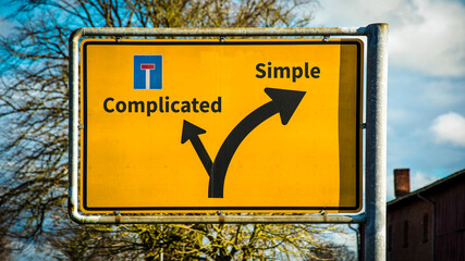 Wall Mural - Street Sign Simple versus Complicated