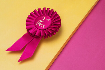 Wall Mural - rosette second place for the achievement and success of the winner on illuminating background