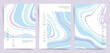 © Takoyaki Shop - Minimal marble flyers set. Abstract watercolor marble poster templates for identity, fashion or modern banner, brochure. Artistic cover marble texture background. Vector pale blue minimal posters.