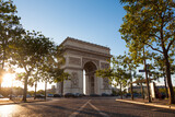 Fototapeta Paryż - View of Arc de Triomphe - Triumphal Arc in Paris, France