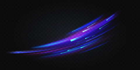 blue light abstract effect, curve shape neon speed motion vector illustration. magic bright shine gl