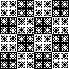 Poster - Ornamental rhombs in squares. Vector checker art ornament.
