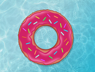 Wall Mural - illustration of inflatable mattress in the shape of a donut