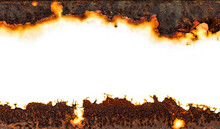 Rust Of Metals.Corrosive Rust On Old Iron White.Use As Illustration For Presentation.corrosion.Background Rust Texture As A Panorama. 