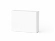 White blank box for drug or other goods isolated on white background. Realistic 3d illustration