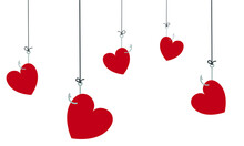 Vector Illustration Of Red Heart Symbol On Fishing Hook.
