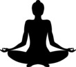 © olgasalt - Woman silhouette in yoga lotus position