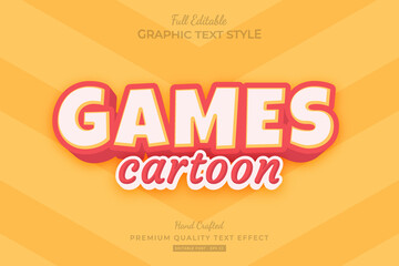 Wall Mural - Games Cartoon Red Yellow Editable Premium Text Effect