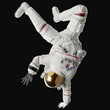 © dada_design - astronaut posing like space parson in-universe 3d render with black background