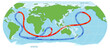 The ocean current world map
