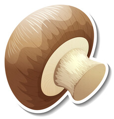 Canvas Print - Champignon mushroom sticker on white background