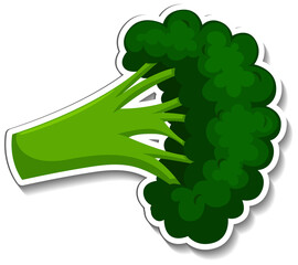 Canvas Print - Broccoli sticker on white background