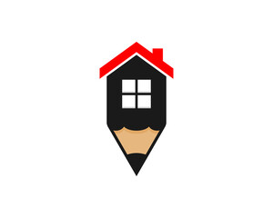 Poster - Combination pencil with house logo