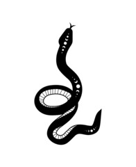 Wall Mural - Magic snake in boho style with moon. Mystical symbol in a trendy minimalist style. Esoteric vector illustration.
