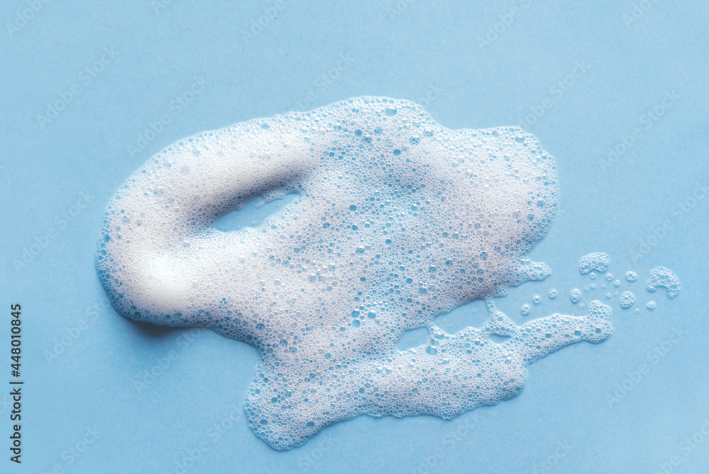 Face cleansing mousse of shampoo foam sample - obrazy, fototapety, plakaty 