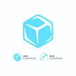Ice cube icon logo template