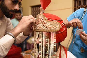 Sticker - Indian groom wearing turban pagri kolkata india