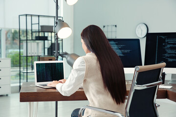 Programmer working at desk in modern office