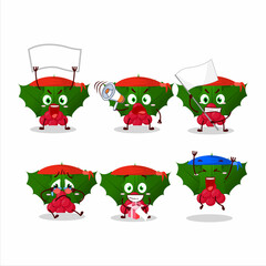 Sticker - Mascot design style of holly berry character as an attractive supporter