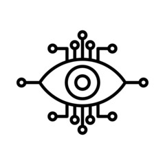 Sticker - Eye Vector Line Icon Design