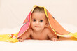 © rohit - close up photo shoot of a indian baby girl covered with blanket.