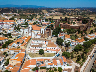 Wall Mural - Aerial view of Silves with Moorish castle and historic cathedral, Portugal