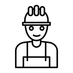 Wall Mural -  Worker Vector Line Icon Design